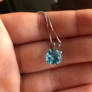 New Aquamarine Necklace 925 Silver